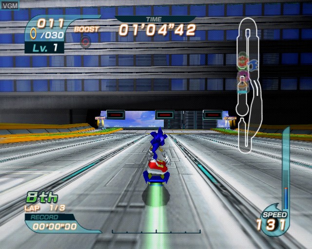 In-game screen of the game Sonic Riders on Sony Playstation 2