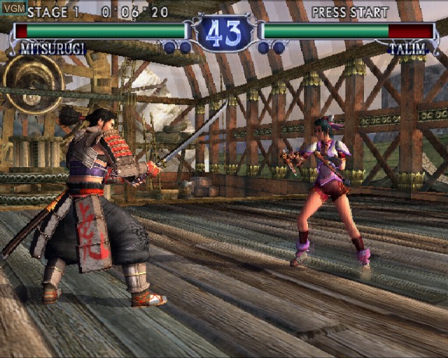 In-game screen of the game SoulCalibur II on Sony Playstation 2