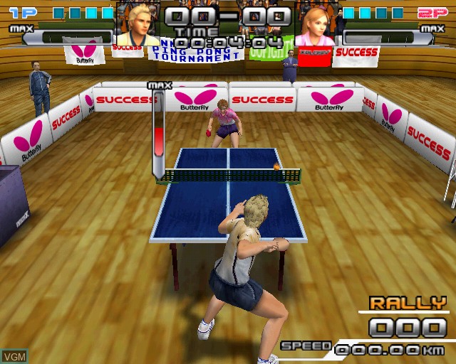 In-game screen of the game SpinDrive Ping Pong on Sony Playstation 2