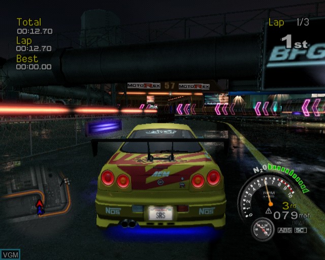 In-game screen of the game Street Racing Syndicate on Sony Playstation 2