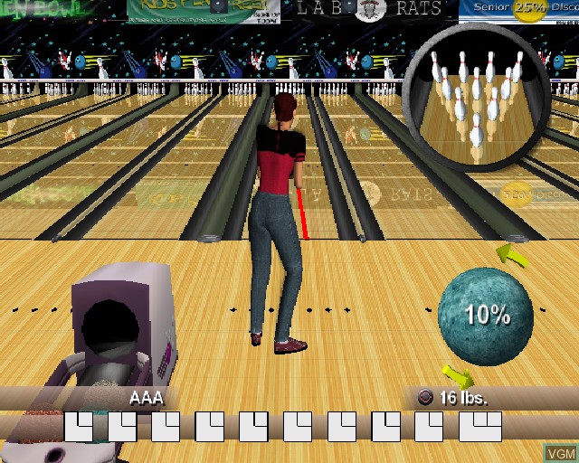 In-game screen of the game Strike Force Bowling on Sony Playstation 2