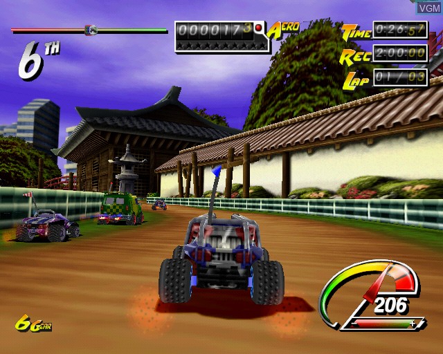 In-game screen of the game Stunt GP on Sony Playstation 2