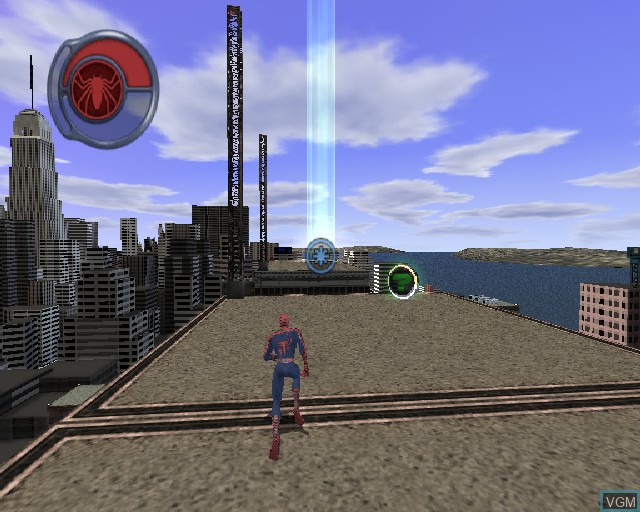 In-game screen of the game Spider-Man 2 on Sony Playstation 2