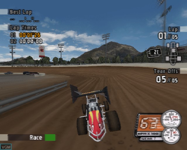 In-game screen of the game Sprint Cars - Road to Knoxville on Sony Playstation 2