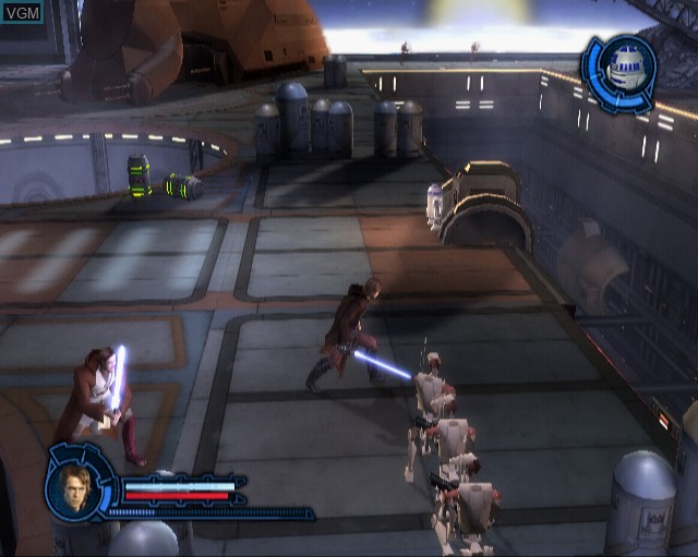 In-game screen of the game Star Wars Episode III - Sith no Fukushuu on Sony Playstation 2