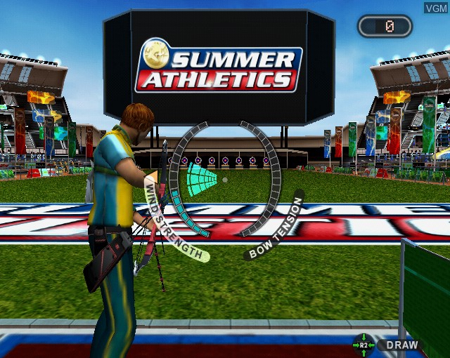 In-game screen of the game Summer Athletics on Sony Playstation 2