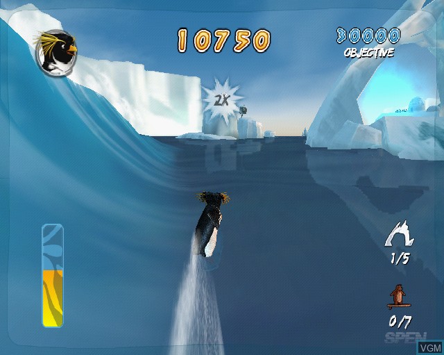 In-game screen of the game Surf's Up on Sony Playstation 2