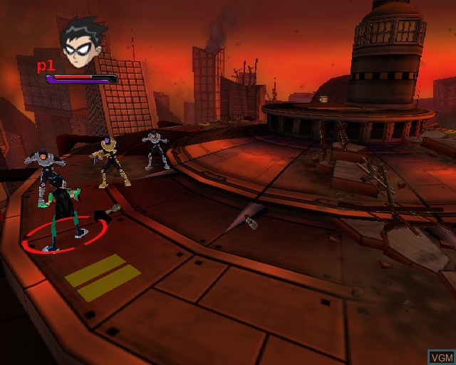 In-game screen of the game Teen Titans on Sony Playstation 2