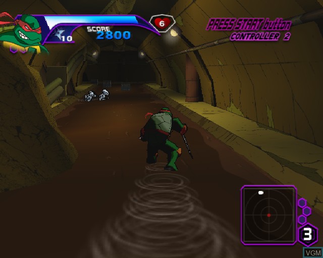 In-game screen of the game Teenage Mutant Ninja Turtles on Sony Playstation 2