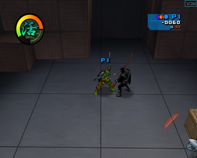 In-game screen of the game Teenage Mutant Ninja Turtles 2 - Battle Nexus on Sony Playstation 2