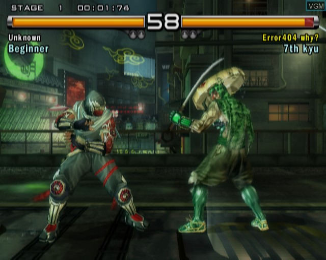 In-game screen of the game Tekken 5 on Sony Playstation 2