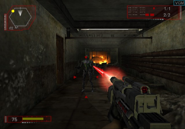 In-game screen of the game Terminator 3 - Rebellion der Maschinen on Sony Playstation 2