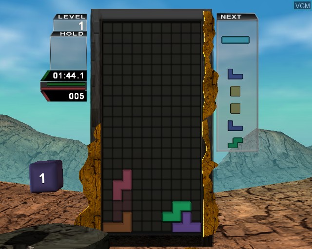 In-game screen of the game Tetris Worlds on Sony Playstation 2