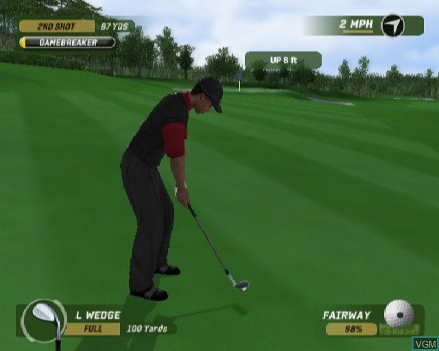 In-game screen of the game Tiger Woods PGA Tour 06 on Sony Playstation 2