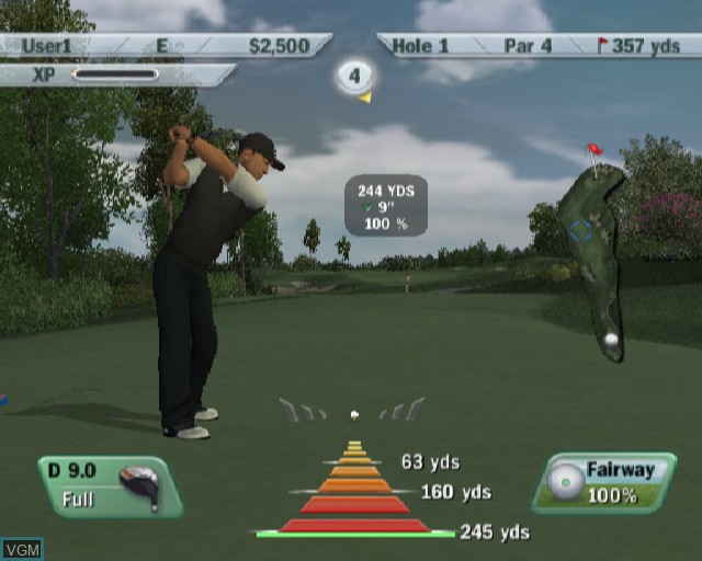In-game screen of the game Tiger Woods PGA Tour 09 on Sony Playstation 2