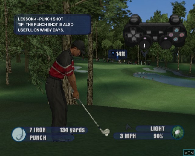 In-game screen of the game Tiger Woods PGA Tour 2003 on Sony Playstation 2