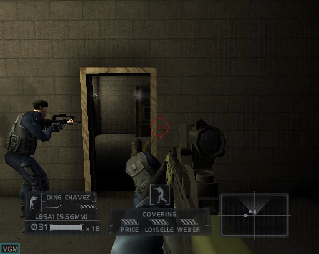 In-game screen of the game Tom Clancy's Rainbow Six 3 on Sony Playstation 2