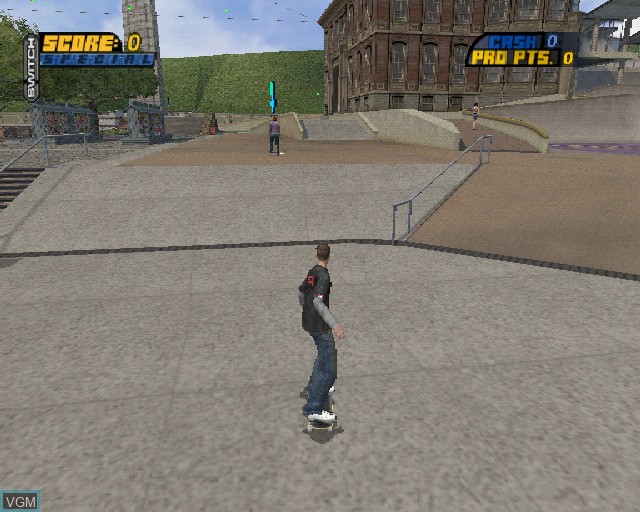 In-game screen of the game Tony Hawk's Pro Skater 4 on Sony Playstation 2