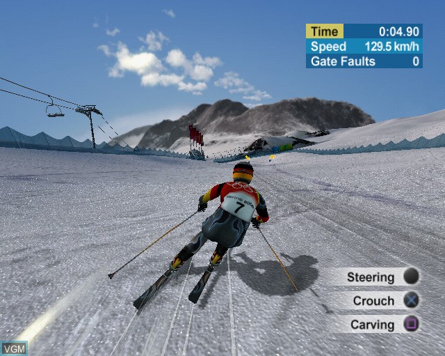 In-game screen of the game Torino 2006 - The Official Video Game of the XX Olympic Winter Games on Sony Playstation 2