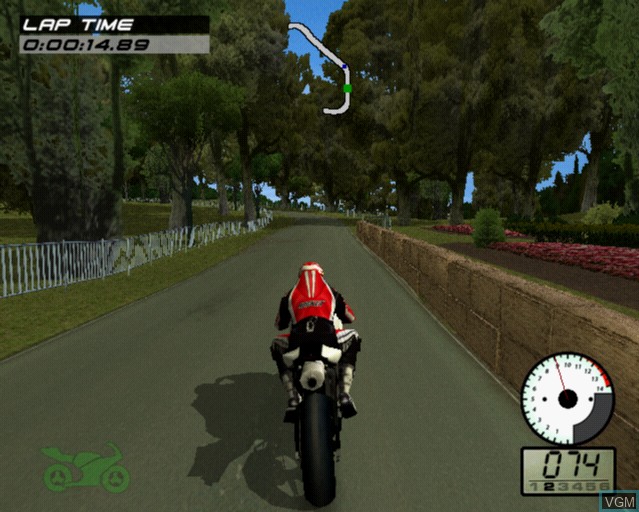 In-game screen of the game TT Superbikes Real Road Racing Championship on Sony Playstation 2