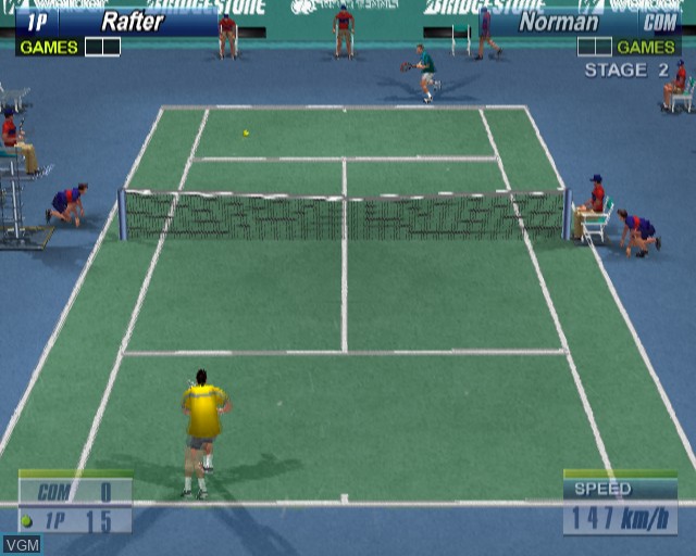 In-game screen of the game Virtua Tennis 2 on Sony Playstation 2