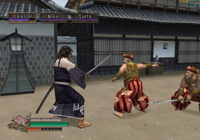 In-game screen of the game Way of the Samurai 2 on Sony Playstation 2