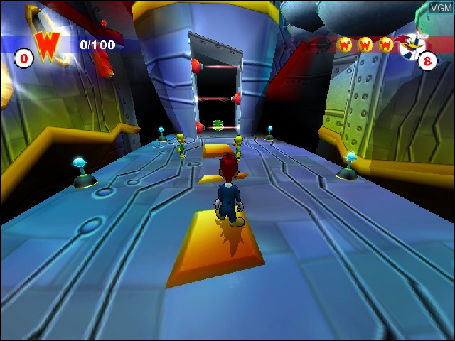 In-game screen of the game Woody Woodpecker - Escape from Buzz Buzzard Park on Sony Playstation 2