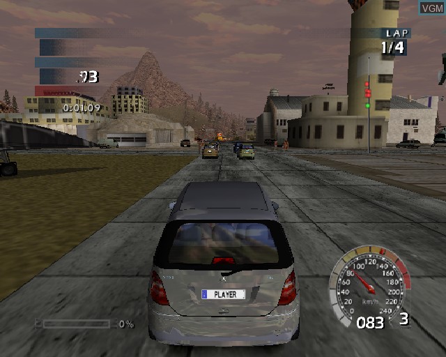 In-game screen of the game World Racing on Sony Playstation 2