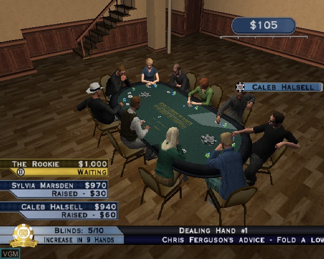 In-game screen of the game World Series of Poker - Tournament of Champions on Sony Playstation 2