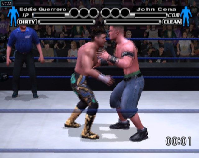 In-game screen of the game WWE SmackDown! vs. Raw on Sony Playstation 2