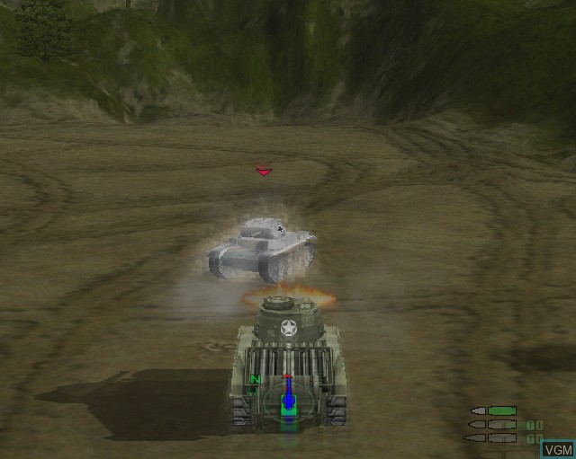 In-game screen of the game WWII - Tank Battles on Sony Playstation 2