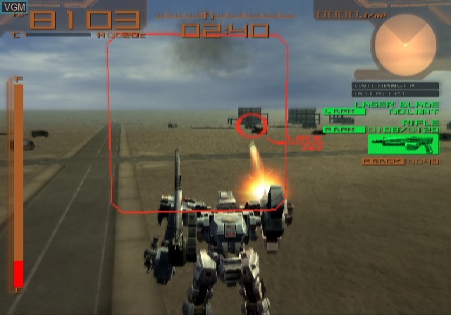 In-game screen of the game Armored Core - Last Raven on Sony Playstation 2
