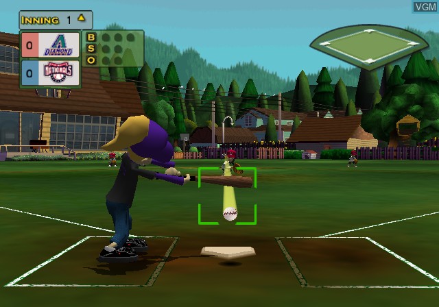 In-game screen of the game Backyard Sports Baseball 2007 on Sony Playstation 2