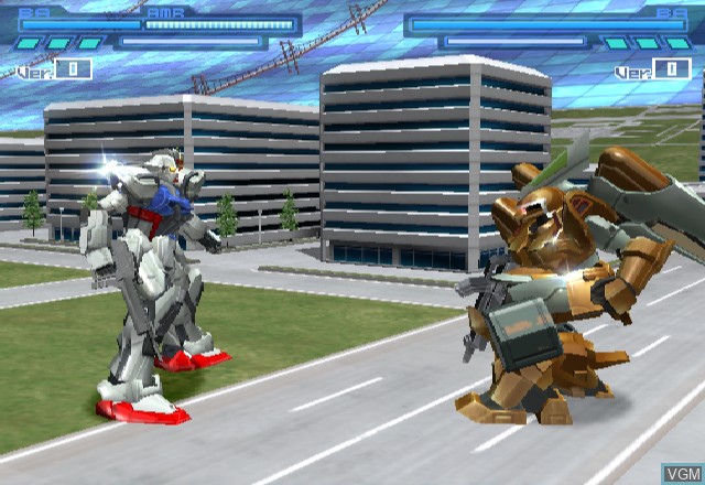 In-game screen of the game Battle Assault 3 featuring Gundam Seed on Sony Playstation 2