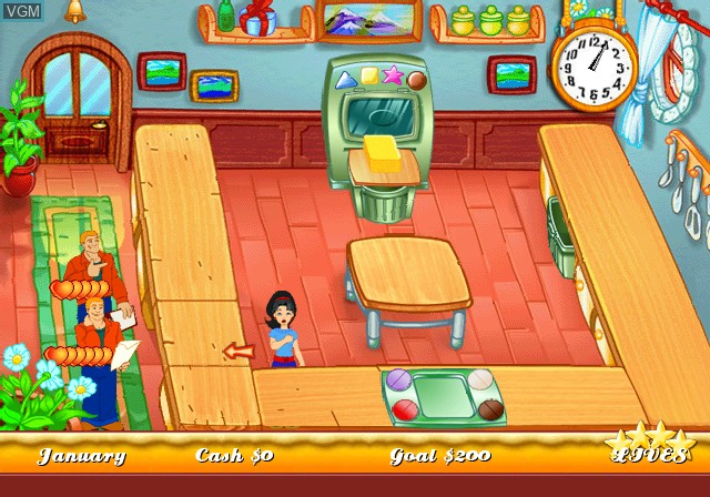 In-game screen of the game Cake Mania - Baker's Challenge on Sony Playstation 2