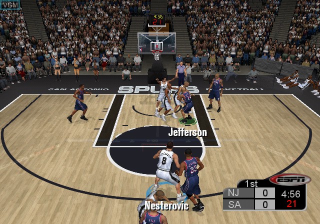 In-game screen of the game ESPN NBA Basketball on Sony Playstation 2
