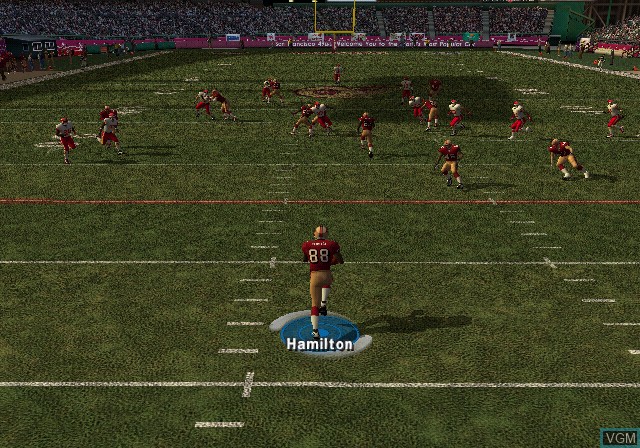 In-game screen of the game ESPN NFL 2K5 on Sony Playstation 2
