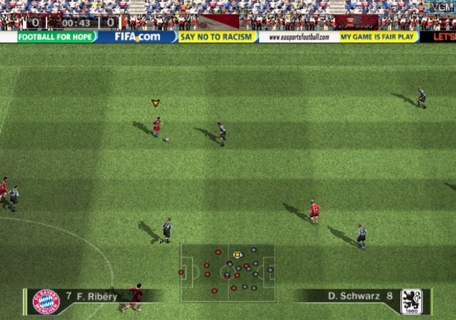 In-game screen of the game FIFA 09 - World Class Soccer on Sony Playstation 2
