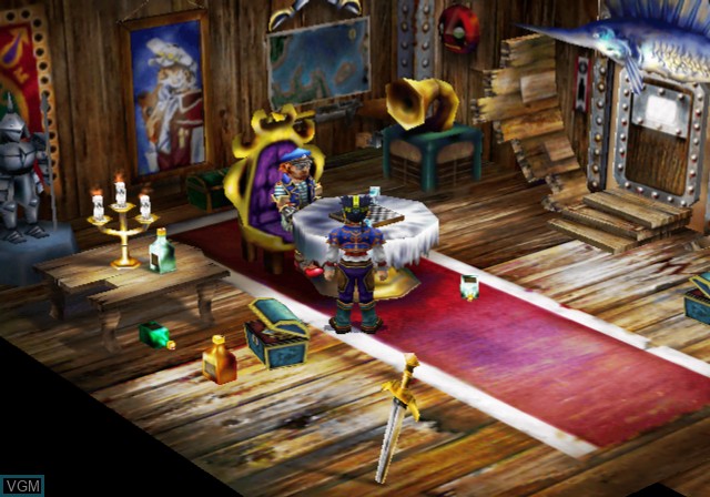 In-game screen of the game Grandia Xtreme on Sony Playstation 2