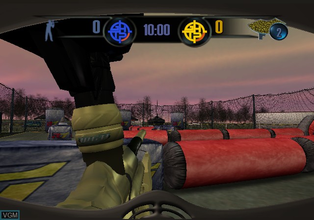 In-game screen of the game Greg Hastings' Tournament Paintball Max'd on Sony Playstation 2