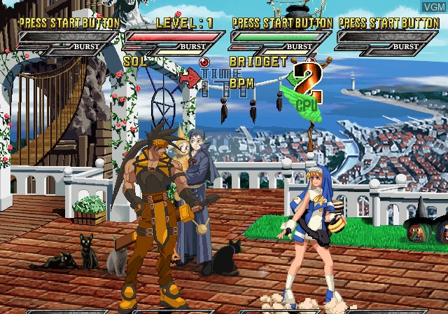 In-game screen of the game Guilty Gear Isuka on Sony Playstation 2