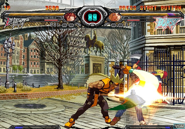 In-game screen of the game Guilty Gear XX Accent Core on Sony Playstation 2