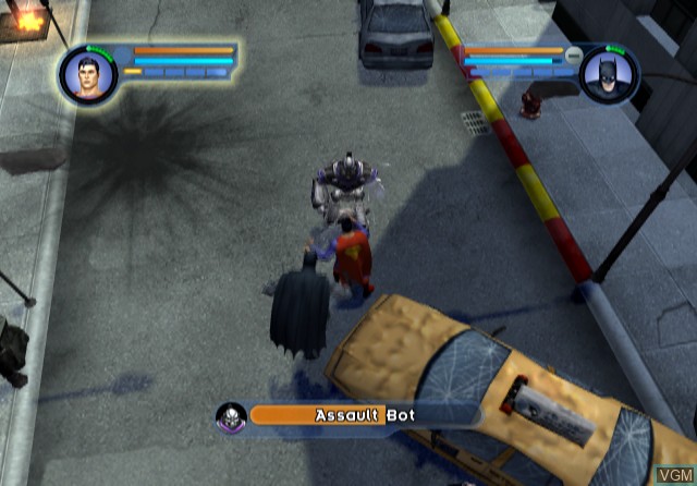 In-game screen of the game Justice League Heroes on Sony Playstation 2