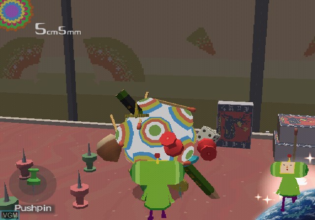 In-game screen of the game Katamari Damacy on Sony Playstation 2