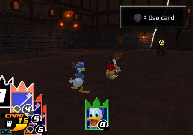 In-game screen of the game Kingdom Hearts Re:Chain of Memories on Sony Playstation 2