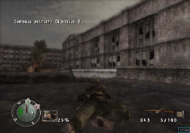 In-game screen of the game Sniper Elite on Sony Playstation 2