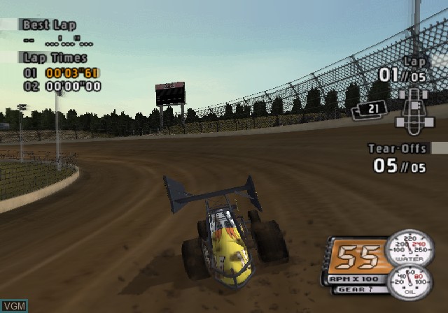 In-game screen of the game Sprint Cars 2 - Showdown at Eldora on Sony Playstation 2
