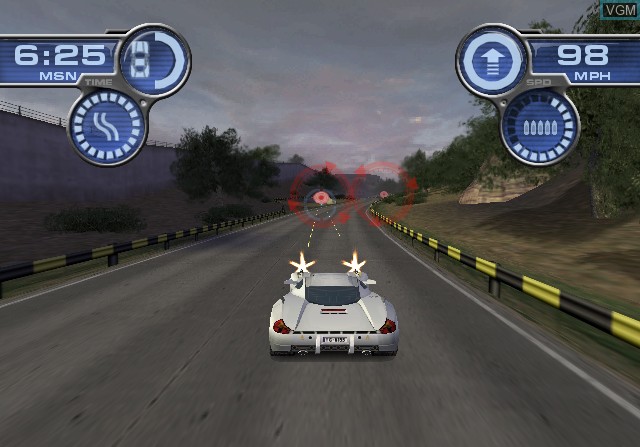 In-game screen of the game Spy Hunter on Sony Playstation 2