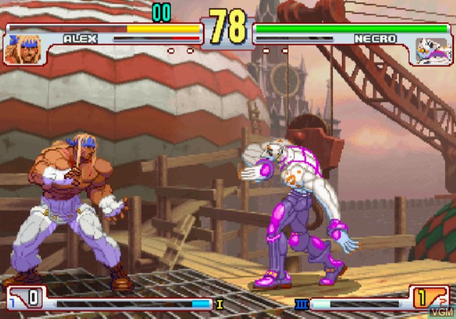 In-game screen of the game Street Fighter Anniversary Collection on Sony Playstation 2