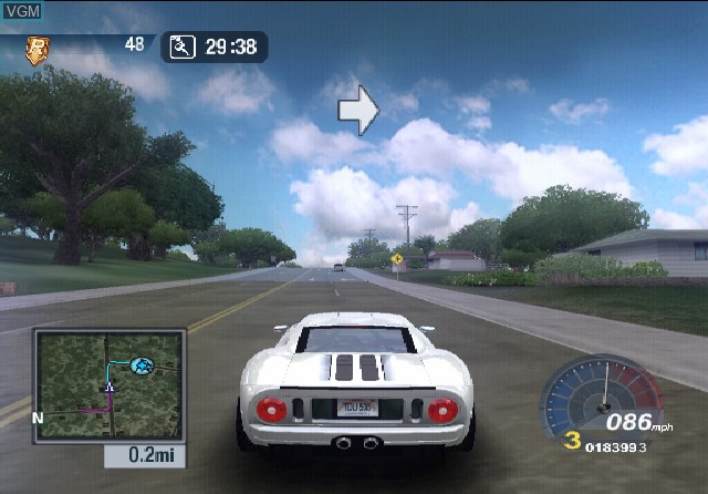 In-game screen of the game Test Drive Unlimited on Sony Playstation 2